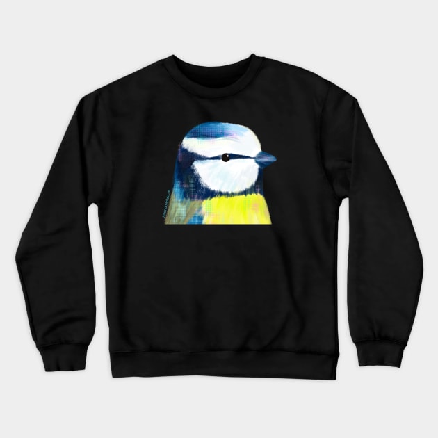 Blue Tit Bird Crewneck Sweatshirt by julianamotzko